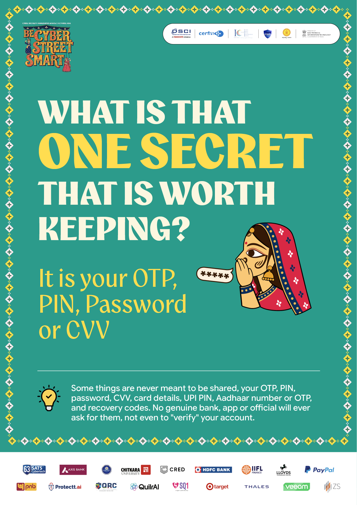 Minimal cyber safety poster artwork